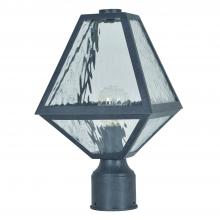 Crystorama GLA-9707-WT-BC - Brian Patrick Flynn for Crystorama Glacier 1 Light Black Charcoal Small Outdoor Post