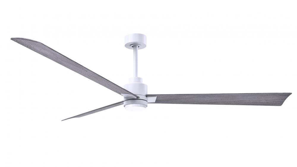 Alessandra 3-blade transitional ceiling fan in matte white finish with barnwood blades. Optimized