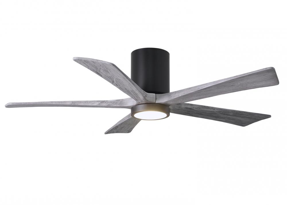 IR5HLK five-blade flush mount paddle fan in Light Maple finish with 52” solid Walnut  blades and