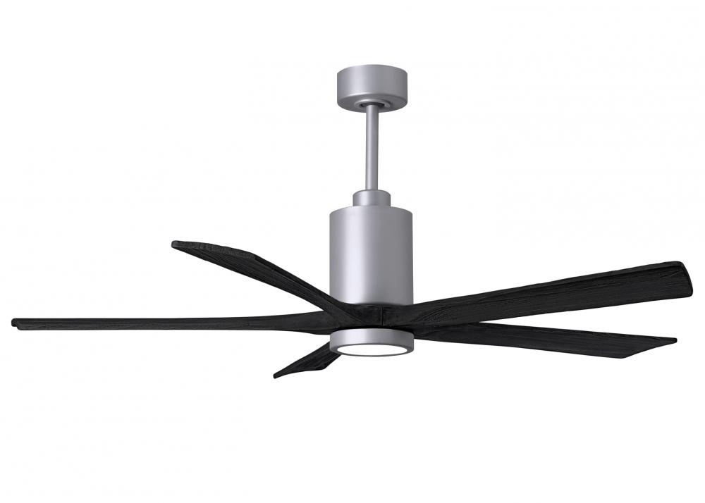 Patricia-5 five-blade ceiling fan in Brushed Nickel finish with 60” solid matte black wood blade