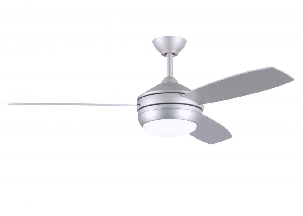 T-24 52" Ceiling Fan in Brushed Nickel and reversible Matte White/Brushed Nickel Blades