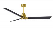  AKLK-BRBR-BK-56 - Alessandra 3-blade transitional ceiling fan in brushed brass finish with matte black blades. Optim