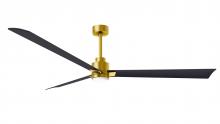  AKLK-BRBR-BK-72 - Alessandra 3-blade transitional ceiling fan in brushed brass finish with matte black blades. Optim