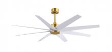 Matthews Fan Company AN-BRBR-MWH-64 - Ariella 8-blade ceiling fan in Brushed Brass and Matte White blades