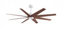 Matthews Fan Company AN-MWH-WN-64 - Ariella 8-blade ceiling fan in Matte White and Walnut Tone blades