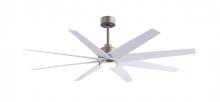 Matthews Fan Company ANLK-BN-MWH-64 - Ariella 8-blade ceiling fan in Brushed Nickel and Matte White blades