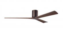 Matthews Fan Company IR3H-BB-WA-72 - Irene-3H three-blade flush mount paddle fan in Brushed Bronze finish with 72” solid walnut tone