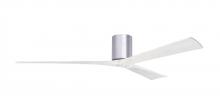  IR3H-BN-MWH-72 - Irene-3H three-blade flush mount paddle fan in Brushed Nickel finish with 72” solid matte white