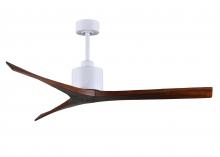 Matthews Fan Company MW-MWH-WA-60 - Mollywood 6-speed contemporary ceiling fan in Matte White finish with 60” solid walnut tone blad