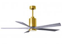 Matthews Fan Company PA5-BRBR-BW-60 - Patricia-5 five-blade ceiling fan in Brushed Brass finish with 60” solid barn wood tone blades a