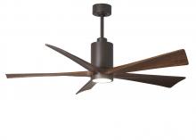 Matthews Fan Company PA5-TB-WA-60 - Patricia-5 five-blade ceiling fan in Textured Bronze finish with 60” solid walnut tone blades an