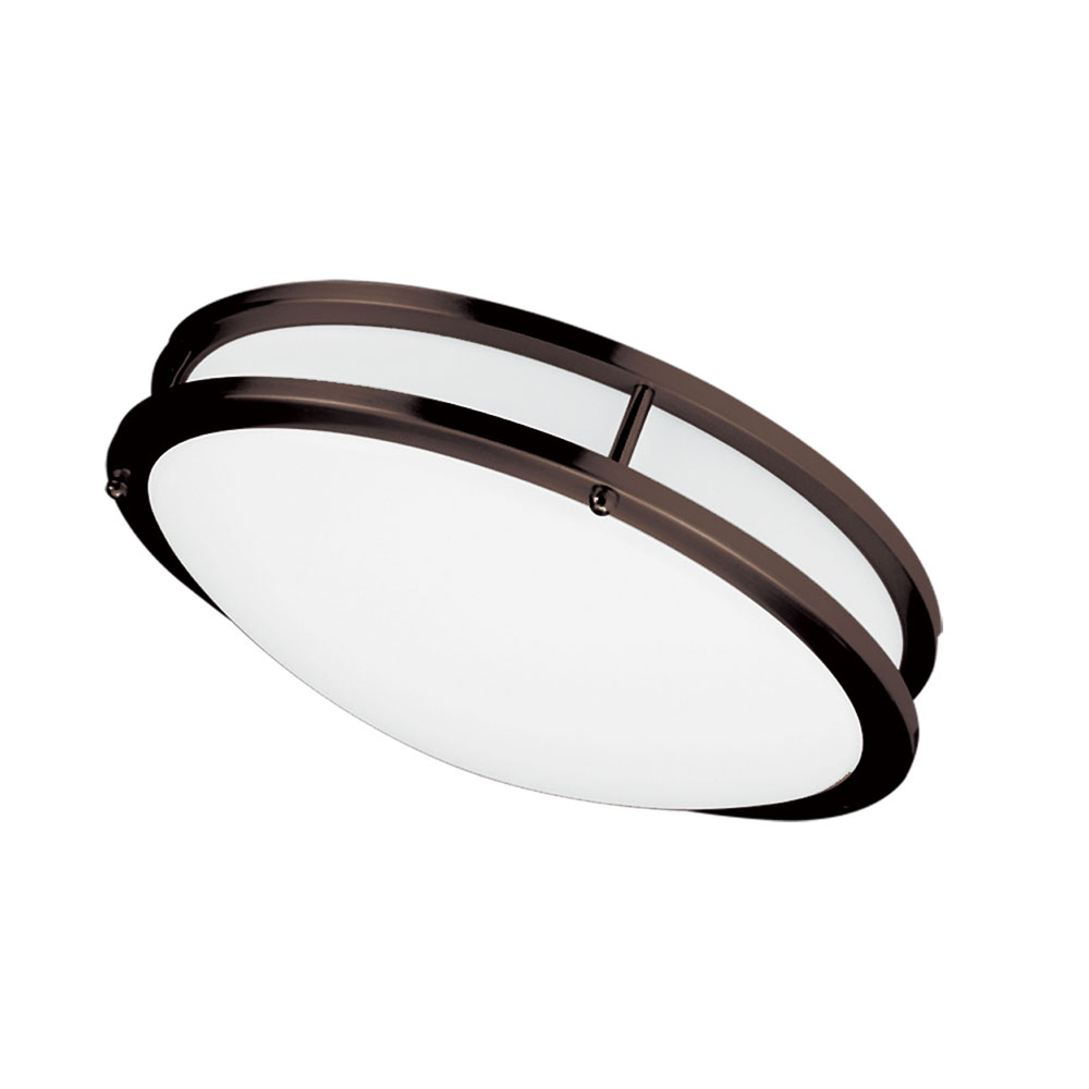 LED Ceiling Flush, 16” dia, Bronze Finish