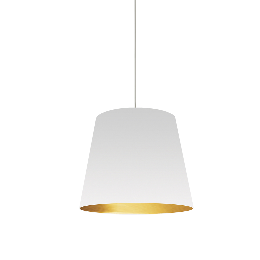 1LT Oversized Drum Pendant,Small - Wht/Gld