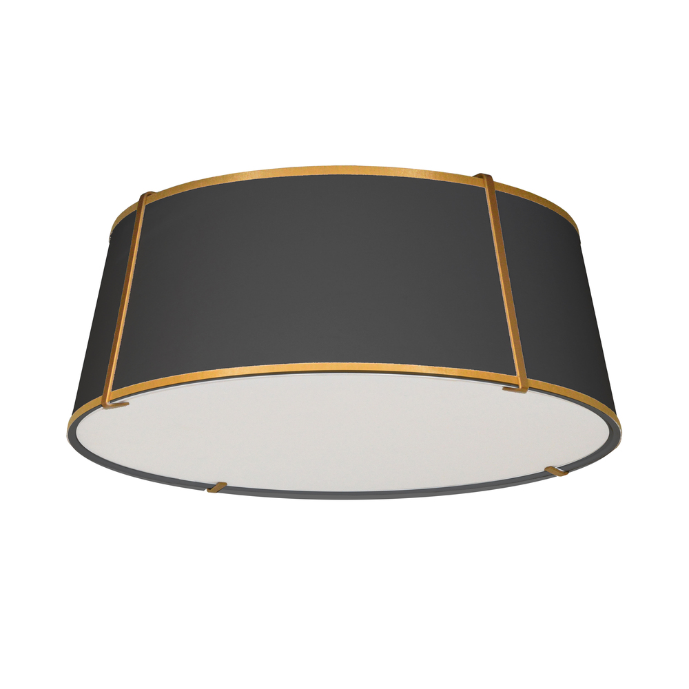 4LT Trapezoid Flush Mount GLD/BK Shade w/790Diff