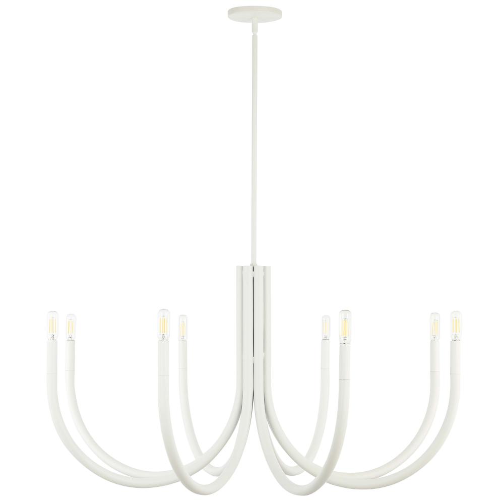 8 Light Incandescent Chandelier Sand White