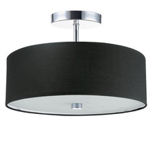  571-143SF-PC-BK - 3 Light Incandescent Semi Flush Polished Chrome Finish with Black Shade