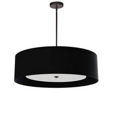  HEL-304P-MB-BW - 4 Light Incandescent Pendant Matte Black Black Shade with White Diffuser