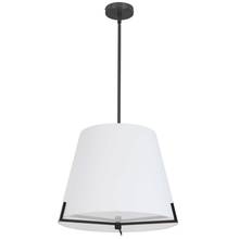 Dainolite PST-184P-MB-WH - 4 LT Incandescent Pendant, MB w/ WH fabric shade