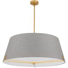  PST-324P-AGB-GRY - 4 Light Incandescent Pendant Aged Brass with Grey Fabric shade