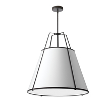  TRA-3P-BK-WH - 3 Light Trapezoid Pendant Black White Shade with 790 Diffuser