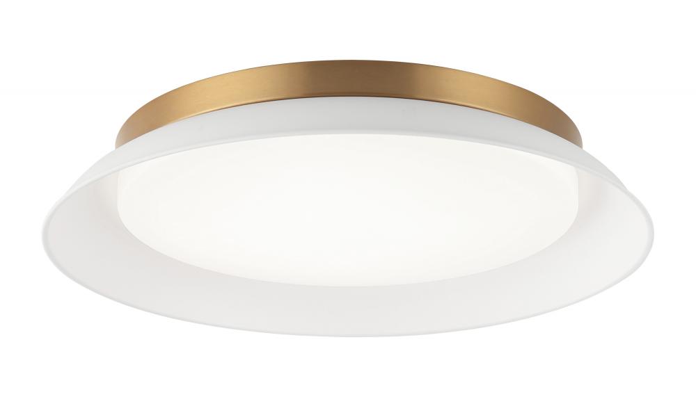 1 LT Ã˜18â€ "FINLEY" MATTE WHITE/ AGED GOLD CEILING MOUNT