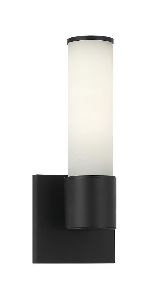 1 LT 11.8"H "LONDON" MATTE BLACK WALL SCONCE E26 LED 10W