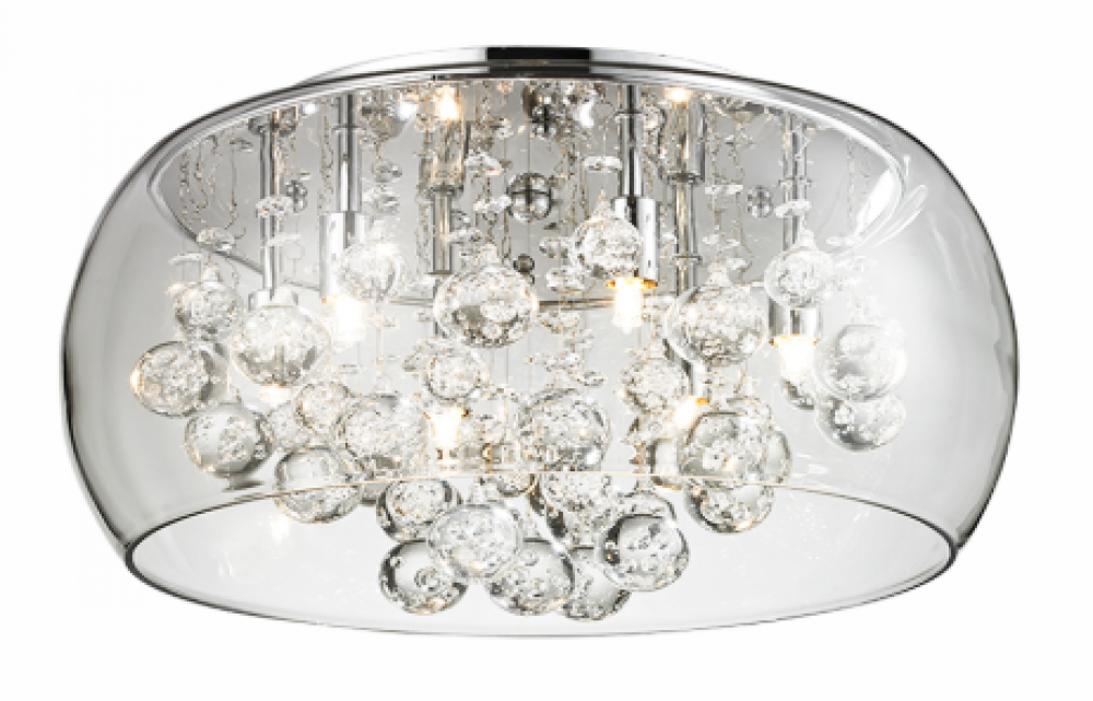 Glass-Encased Bubble Droplet Ceiling Mount