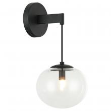 Matteo Lighting W38101MB - 1 LT 6.9"DIA "BULBUS"- MATTE BLACK WALL CLEAR GLASS G9 LED 10W