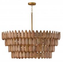 Capital Canada 354461LW - 6-Light Pendant in Hand-distressed Patinaed Brass and Handcrafted Mango Wood