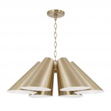 Capital Canada 354961MA - 6-Light Modern Pendant in Matte Brass with Painted White Interior