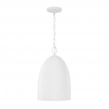 Capital Canada 356111CE - 1-Light Handcrafted Fluted Ceramic Pendant in Matte White