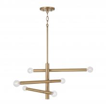 Capital Canada 451261AD - 6-Light Modern Sputnik Chandelier in Aged Brass