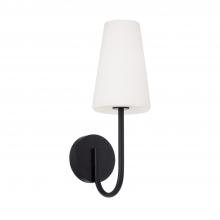 Capital Canada 655211MB-550 - 1-Light Armed Sconce in Matte Black with Tapered Soft White Glass