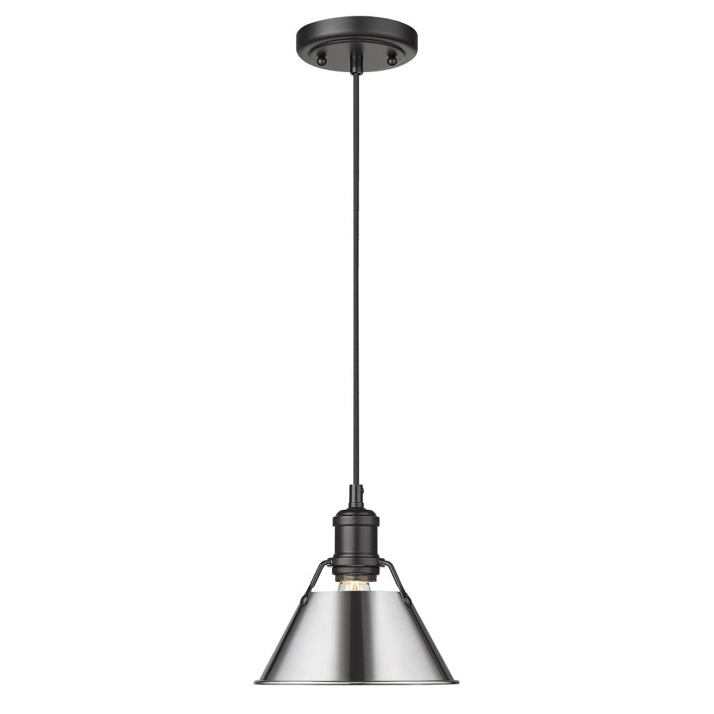 Orwell 7.5&#34; Wide Small Pendant in Matte Black with Chrome