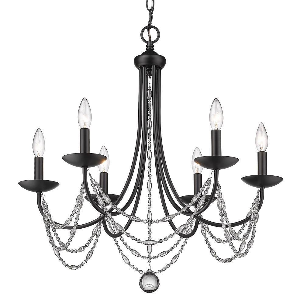 Mirabella 6 Light Chandelier in Matte Black