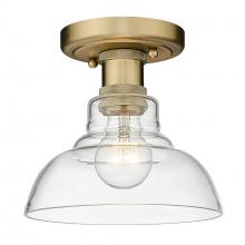 Golden Canada 0305-FM BCB-CLR - Carver BCB Flush Mount in Brushed Champagne Bronze with Clear Glass Shade