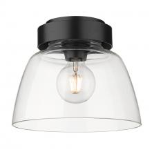 Golden Canada 0314-FM10 BLK-CLR - Remy Flush Mount - 10" in Matte Black with Clear Glass Shade