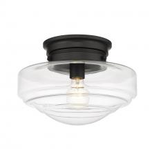 Golden Canada 0508-SF BLK-CLR - Ingalls Semi-Flush in Matte Black with Clear Glass Shade