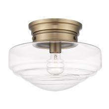 Golden Canada 0508-SF MBS-CLR - Ingalls Semi-Flush in Modern Brass and Clear Glass Shade