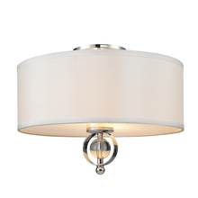 Golden Canada 1030-FM CH - Cerchi Flush Mount in Chrome with Opal Satin Shade