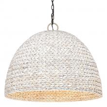 Golden Canada 1081-8P BLK-PSG - Rue 8 Light Pendant in Matte Black with Painted Sweet Grass Shade