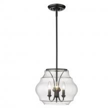 Golden Canada 1087-3P BLK-CLR - Annette BLK 3 Light Pendant in Matte Black with Clear Glass Shade