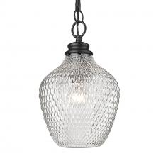 Golden Canada 1088-M BLK-CLR - Adeline Medium Pendant in Matte Black with Clear Glass Shade