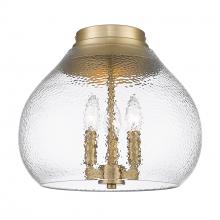 Golden Canada 1094-3FM BCB-HCG - Ariella BCB 3 Light Flush Mount in Brushed Champagne Bronze with Hammered Clear Glass Shade