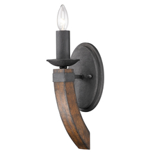 Golden Canada 1821-1W BI - Madera 1-Light Wall Sconce Torchiere in Black Iron with