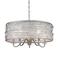 Golden Canada 1993-5 PS - Joia 5 Light Chandelier in Peruvian Silver with Sterling Mist Shade