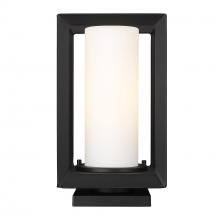 Golden Canada 2073-OPR NB-OP - Smyth NB Pier Mount - Outdoor in Natural Black with Opal Glass Shade