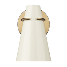 Golden Canada 2122-1W MBS-GE - Reeva 1 Light Wall Sconce in Modern Brass with Glossy Ecru Shade