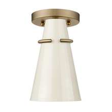 Golden Canada 2122-SF MBS-GE - Reeva Semi-Flush in Modern Brass with Glossy Ecru Shade