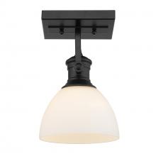 Golden Canada 3118-1SF BLK-OP - Hines 1-Light Semi-Flush in Matte Black with Opal Glass